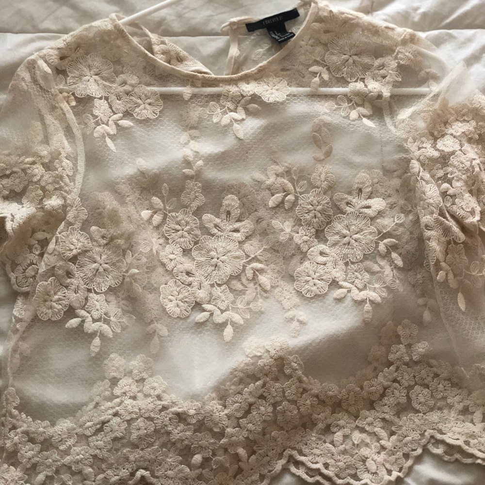 See through crop top